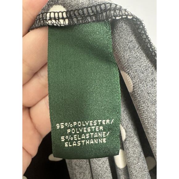 Lauren Ralph Lauren Women Polka Dot Surplice Faux Wrap Ruched Sheath Dress Sz 10 - Picture 5 of 6